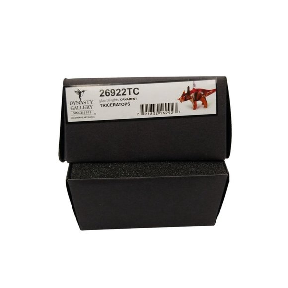 Triceratops Dinosaur Dynasty Gallery Glass lampwork Glassdelights Figurine - Picture 2 of 11